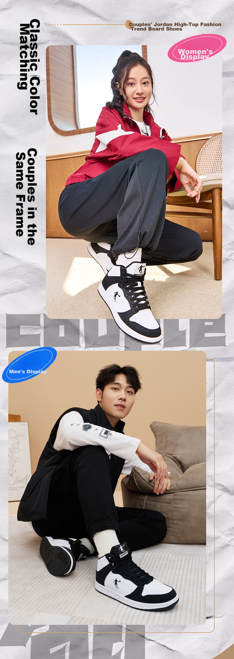 QIAODAN Women's Leather Sneakers, Air Force One Style, Waterproof High-Top Casual Shoes, Sports Shoes 4