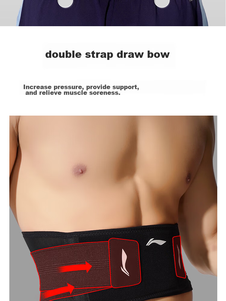 Li-Ning Waist Support And Tummy Control Belt for Sports, Fitness Training, Compression And Breathable Lumbar Support Brace Size L (Composite Fabric) 8