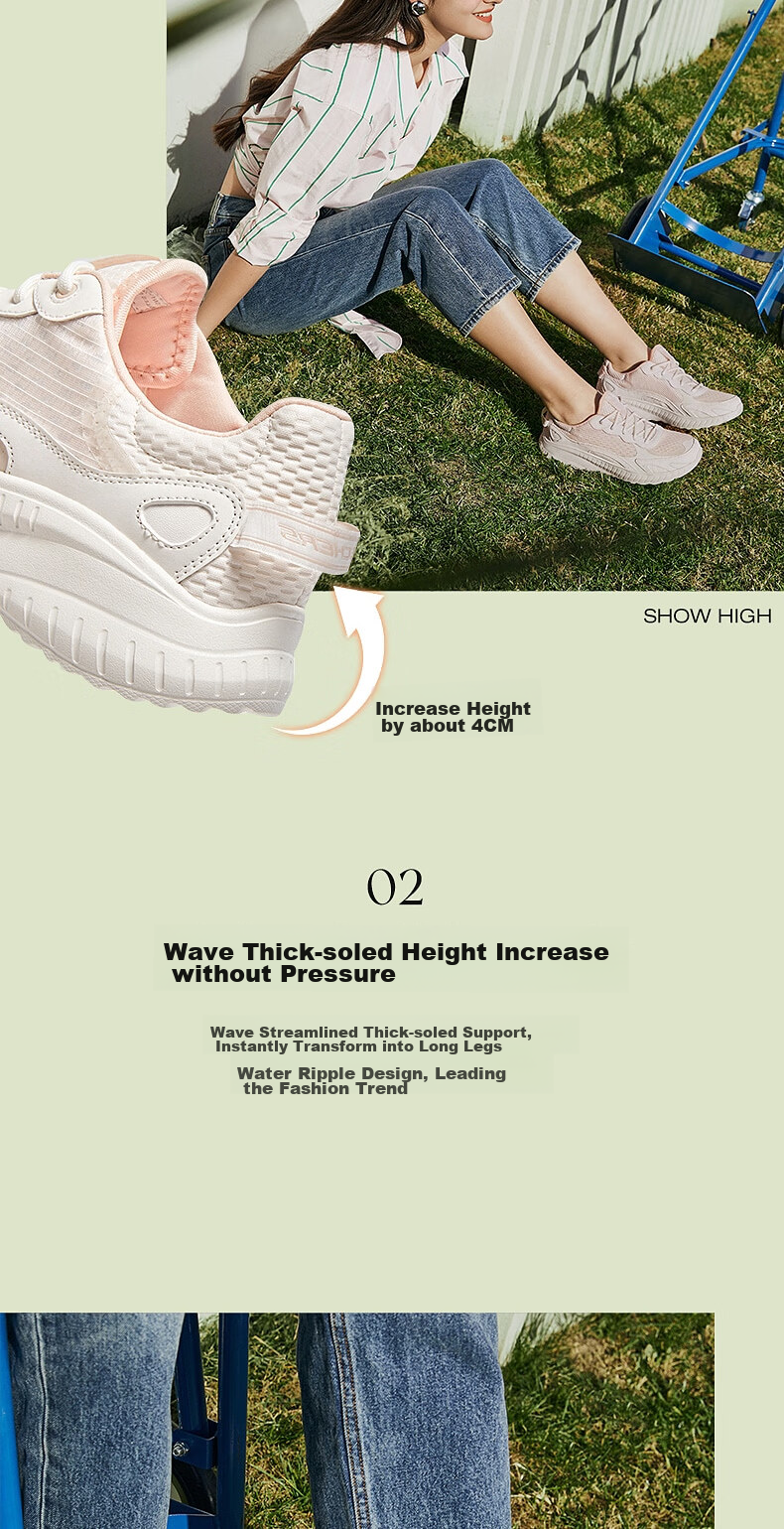 Skechers Women's Sports Shoes, Autumn Soft-Soled Comfortable Running Shoes, Versatile Lightweight Thick-Soled Casual Walking Shoes 6