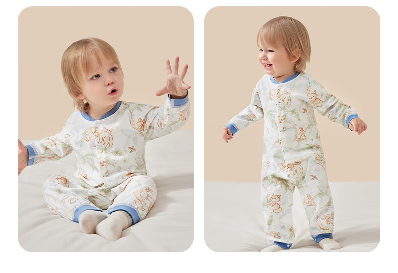 Beitaisi Baby Clothes Spring And Autumn Outfit, Infant Onesie Pure Cotton, Newborn Boys And Girls, Small Age All-Season Pajamas Romper 9