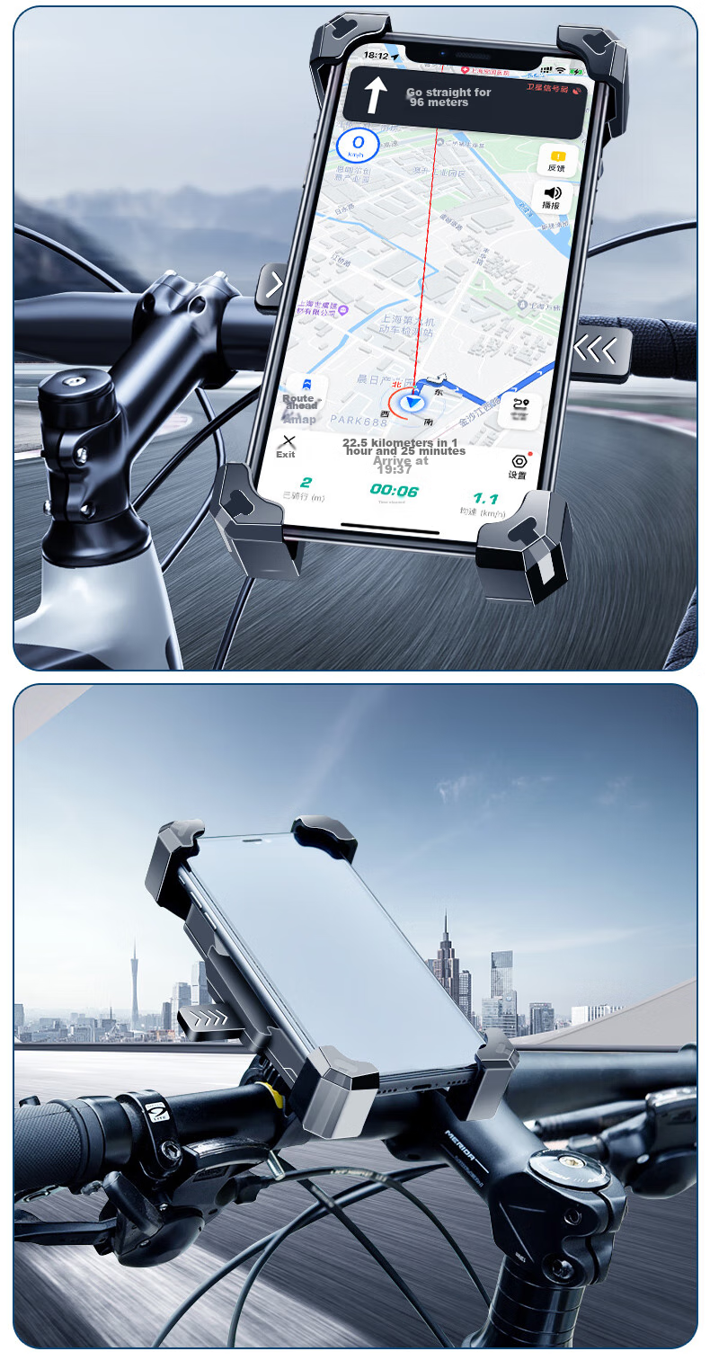 KOOLIFE Electric Vehicle Phone Holder, Motorcycle Bicycle Scooter Handlebar Navigation Mounting Bracket for Riding And Food Delivery with Shock Absorptio 13