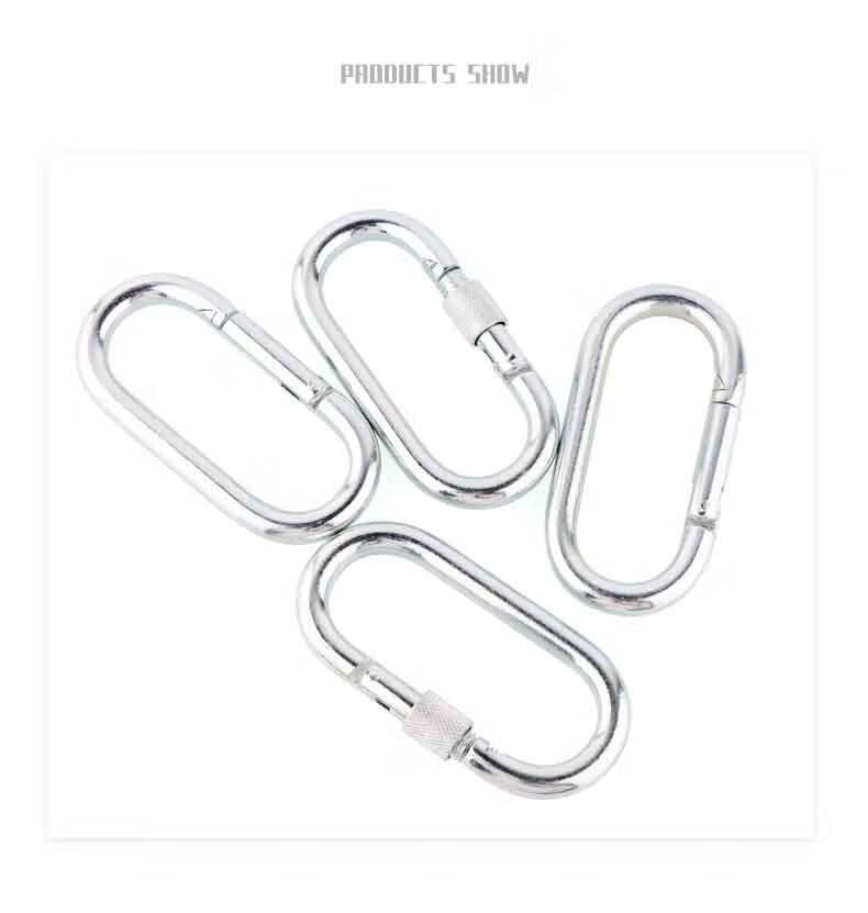 Locroyon O-Shaped Steel Lock Alloy Steel Fastener Climbing Carabiner Main Lock Safety Lock Climbing Hook Safety Hook 7