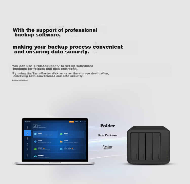TERRA MASTER D4-320 Four-Bay Hard Drive Enclosure, High-Quality Multi-Bay Disk Bay (Type-C, USB3.2 10Gbps, Suitable for NAS Expansion Storage) 12