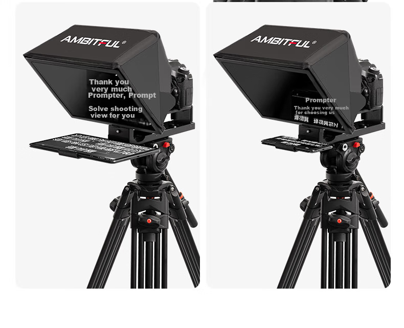 AMBITFUL T14Pro Large Screen Teleprompter Host Phone Tablet DSLR Mirrorless Camera Portable Teleprompter Video Recording Prompt Subtitle Live Streaming Interview Gaffe-Fixing Device 18