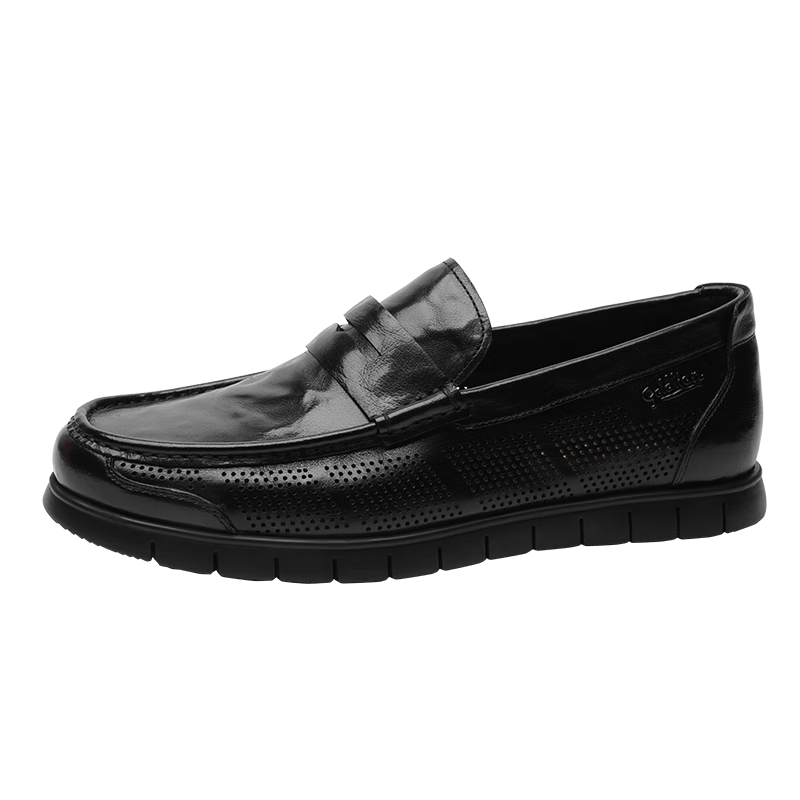 Goldlion Men's Business Casual Perforated Breathable Comfortable Durable Loafers G508320205 Black Size 39
