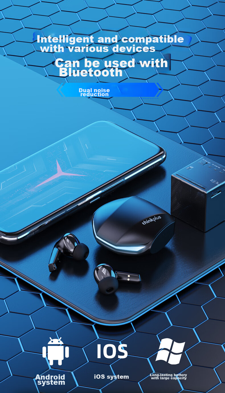 Lenovo GM2pro Black True Wireless Bluetooth In-Ear Earphones Gaming Low Latency Noise Cancelling Sports Music Long Battery Life Gift for Men Hot Sale 10W+ 11