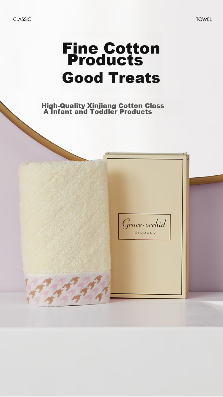 Grace Xinjiang Pure Cotton Towel, Soft And Absorbent Face Towel, Facial Cleansing Towel for Adults, Gift Box, 108g/piece, Beige 1