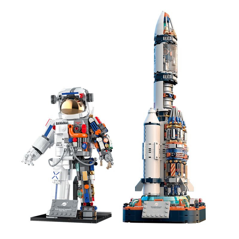 JAKI Building Block Space Rocket Dawn Astronaut Set, Children's Toy, Adult And Boy's Birthday Gift