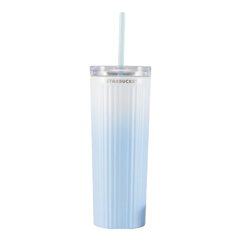 Starbucks Blue Tuber Cup with Stainless Steel Straw, Insulated Hot And Cold Cup for Tea, Water Bottle, Gift for Female Teachers on Teacher's Day