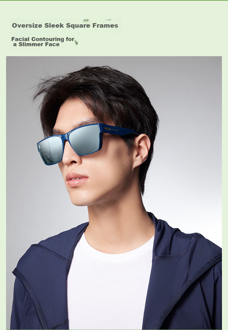 Beneunder Polarized Sunglasses for Men and Women with Case, Prescription Glasses Compatible, Driving Outdoor Square Frame FD004 16