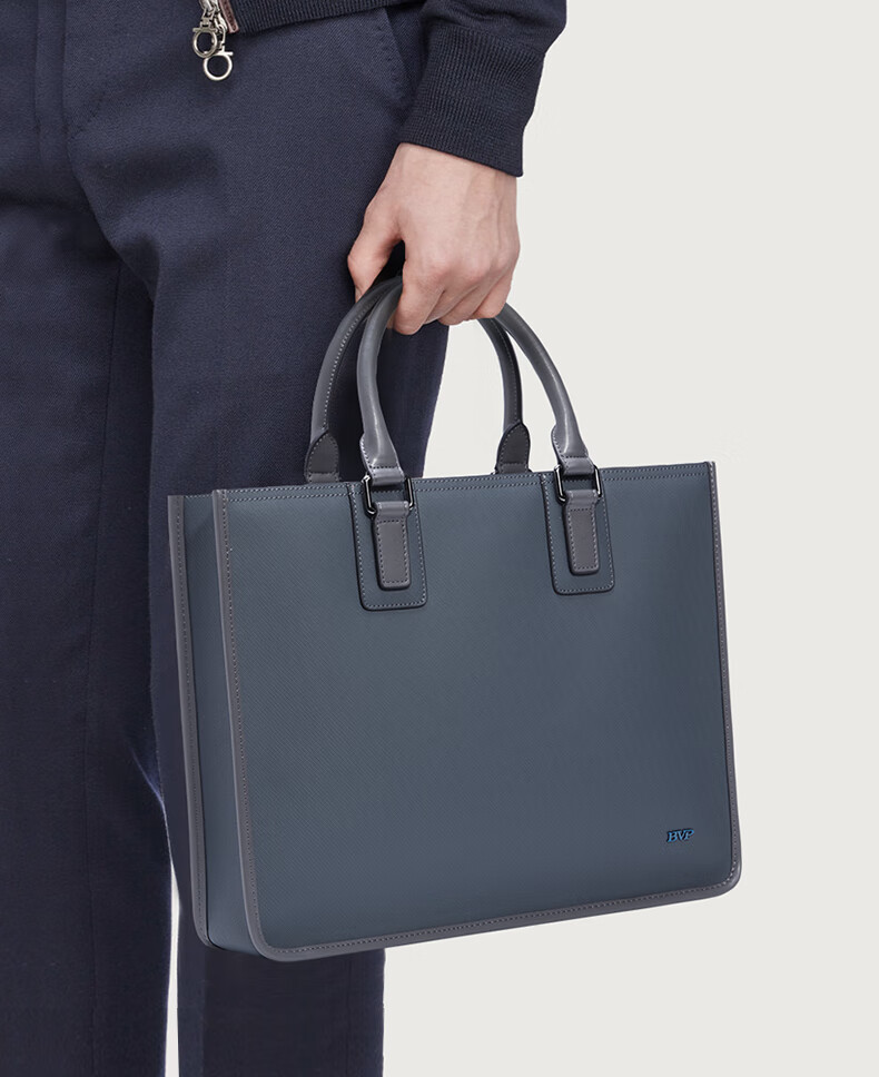 BVP Men's Leather Briefcase, Horizontal Style Handbag, Fashionable Laptop Bag, Business Casual Briefcase for Men, Father's Day Gift 20