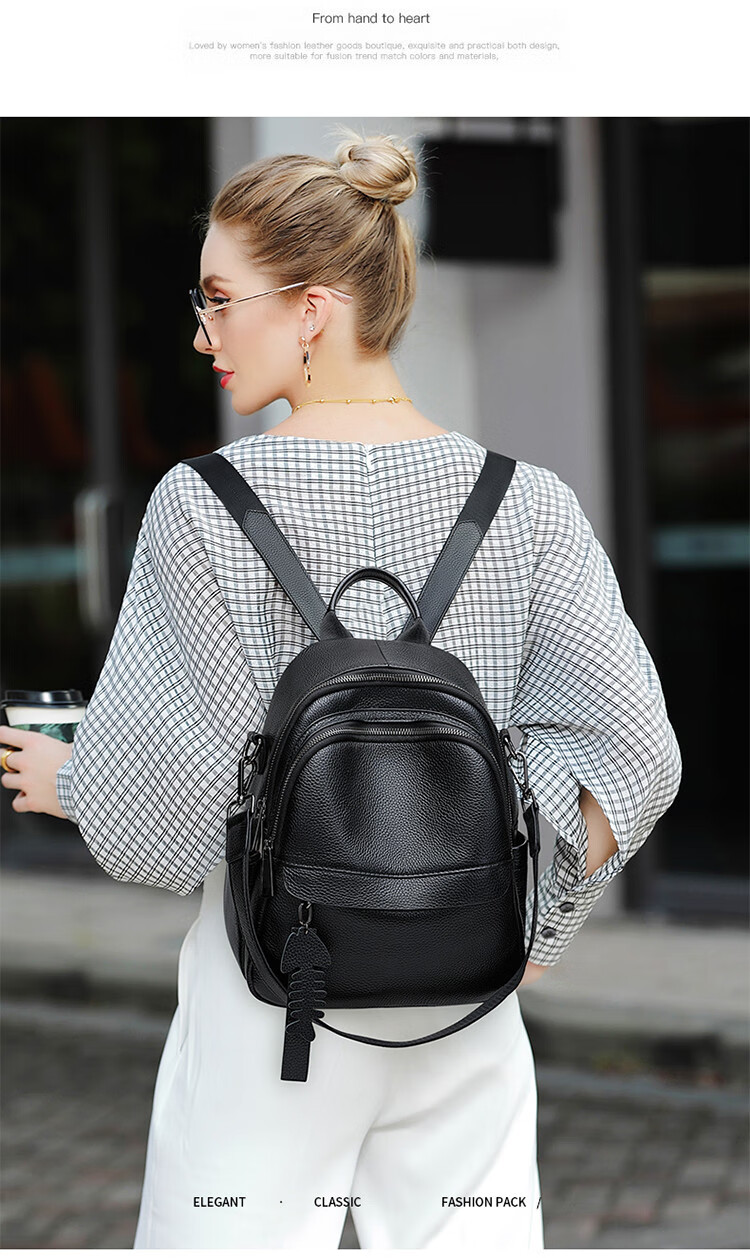 Viney Women's Leather Backpack Fashion Large Capacity Travel School Bag for Middle School Students Birthday Gift for Girlfriend 2