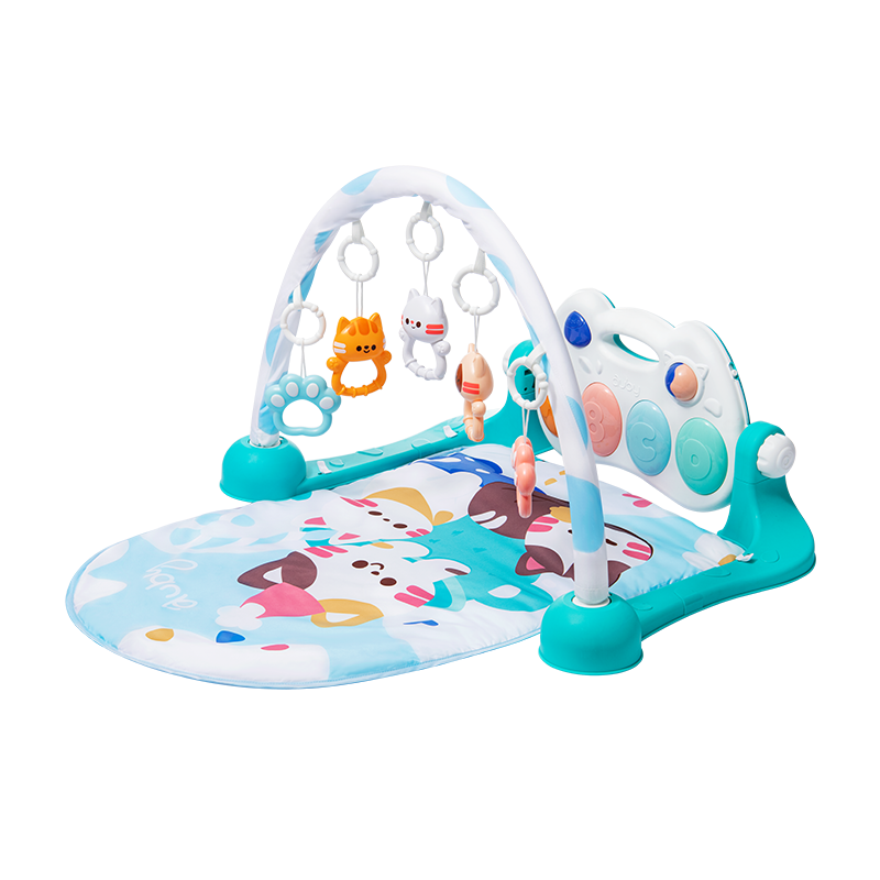 Auby Infant And Toddler Toy Fitness Frame with Rattle, Soothing Cute Cat, Foot Piano - 0-6 Months Newborn Welcome Gift Box