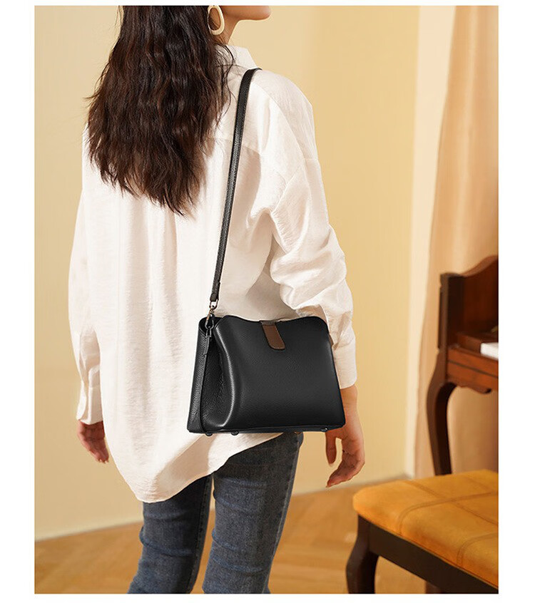 Laorentou Top-Grain Leather Women's Handbag, Large Capacity Mom Bag, Shoulder Crossbody Bag, Girlfriend Valentine's Day Gift for Wome 4