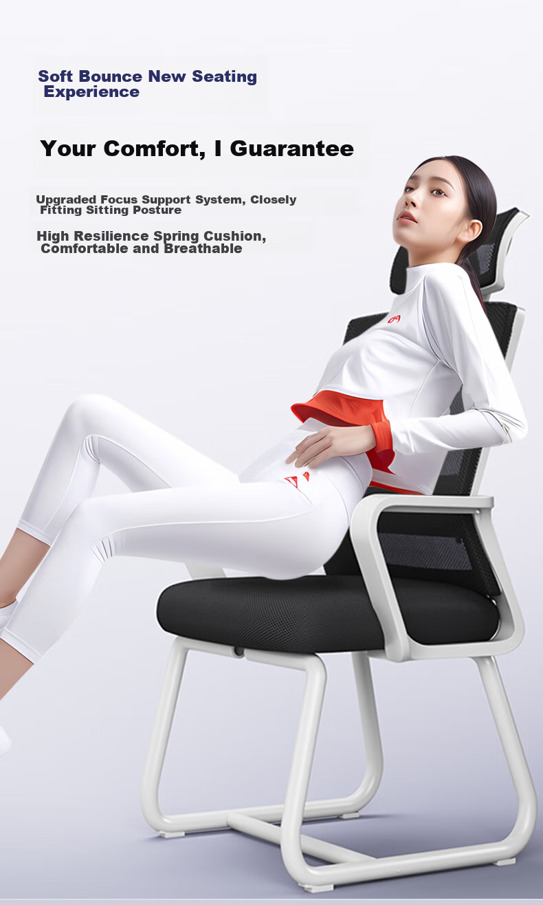 Chibailun Computer Chair, Conference Office Chair, Home Student Study Chair, Dormitory Chair with Backrest, Bow-Shaped Chair, Ergonomic Chair 3