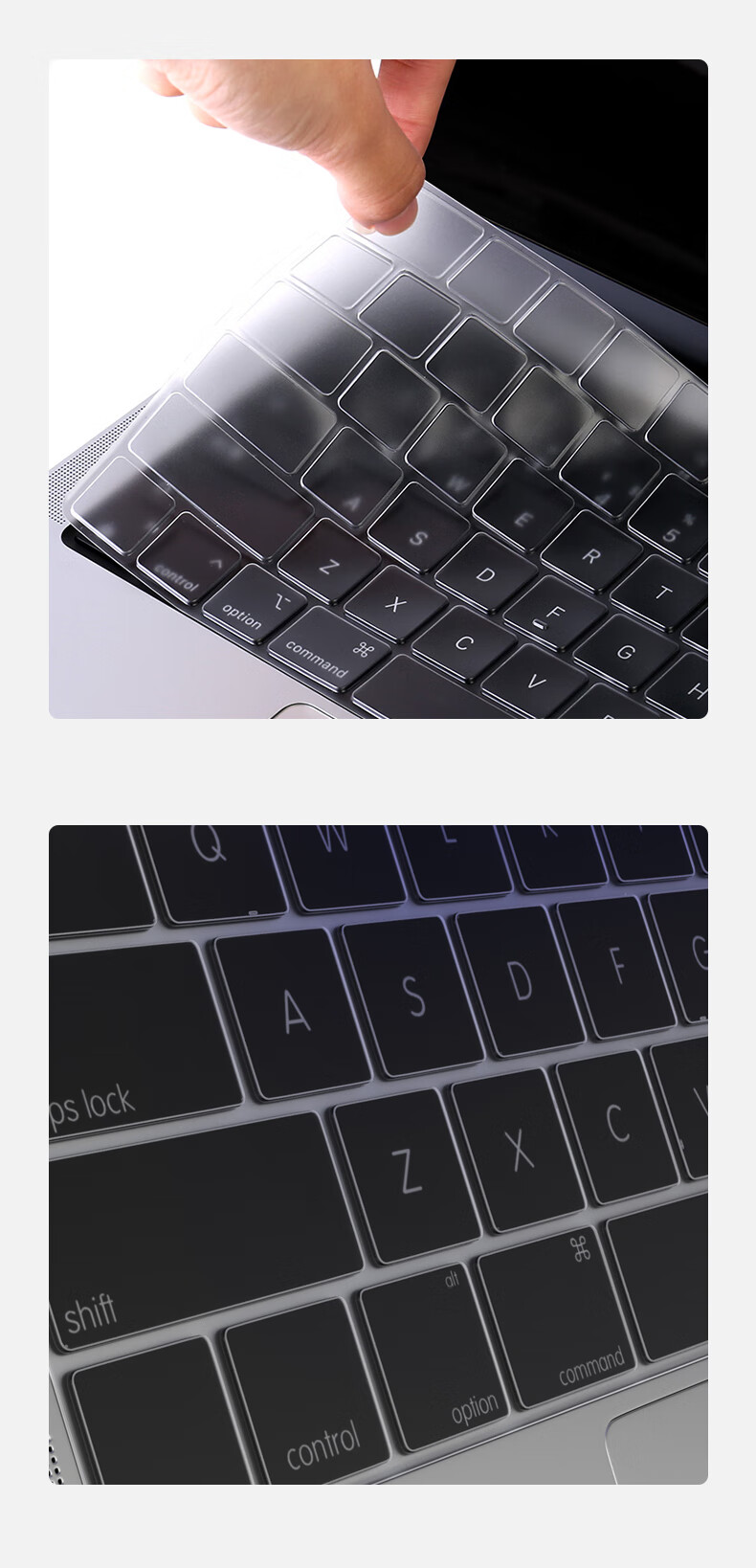 Jiasu Apple MacBook Pro 15 Keyboard Cover [A1707/A1990], 15.4-Inch Touch Bar Keyboard Protector, High Transparency Invisible Non-Fall Dust Cover 5