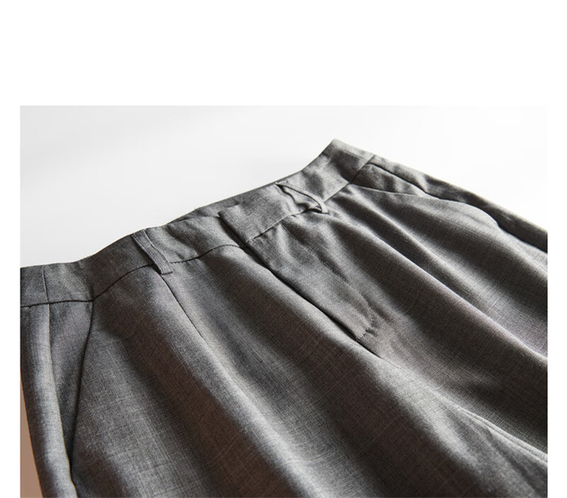 Dme Cropped Pants for Spring And Autumn, New Straight-Leg Suit Pants with Fake Pockets, Casual Trousers for Women, Khaki, S 78
