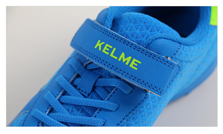 KELME Youth Soccer Shoes, Breathable Mesh, Velcro Strapless, TF Turf Studs, Student Football Boots, Orange/yellow, Size 32 25