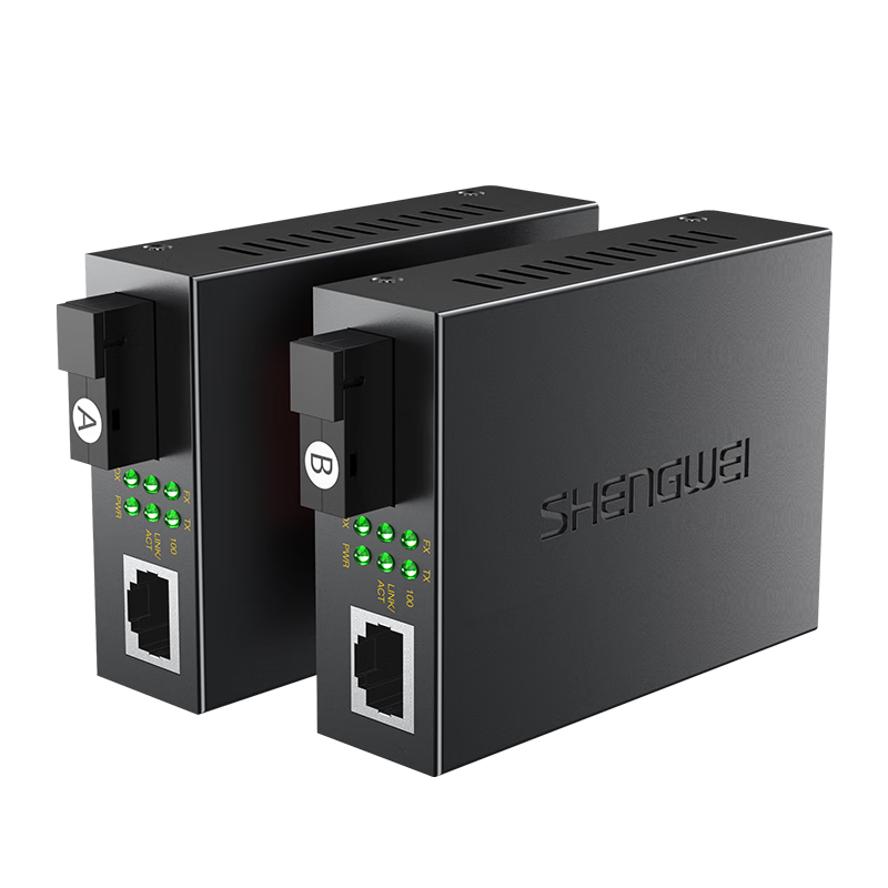 Shengwei BGH120TX Fiber Optic Transceiver, 100Mbps Single-Mode Single-Fiber Optical-Electrical Converter, SC Interface, 20KM One Pair Set