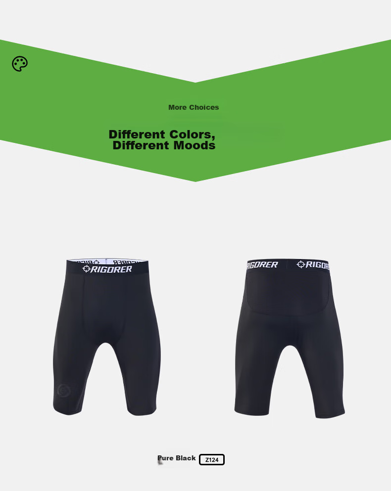 RIGORER Temperature-Adjustable Shorts, Men's Compression Pants, Basketball Quick-Dry High-Elasticity Knee-Length Undershorts, Running Tight-Fitting Pants, Training 7/8 Length Shorts 16