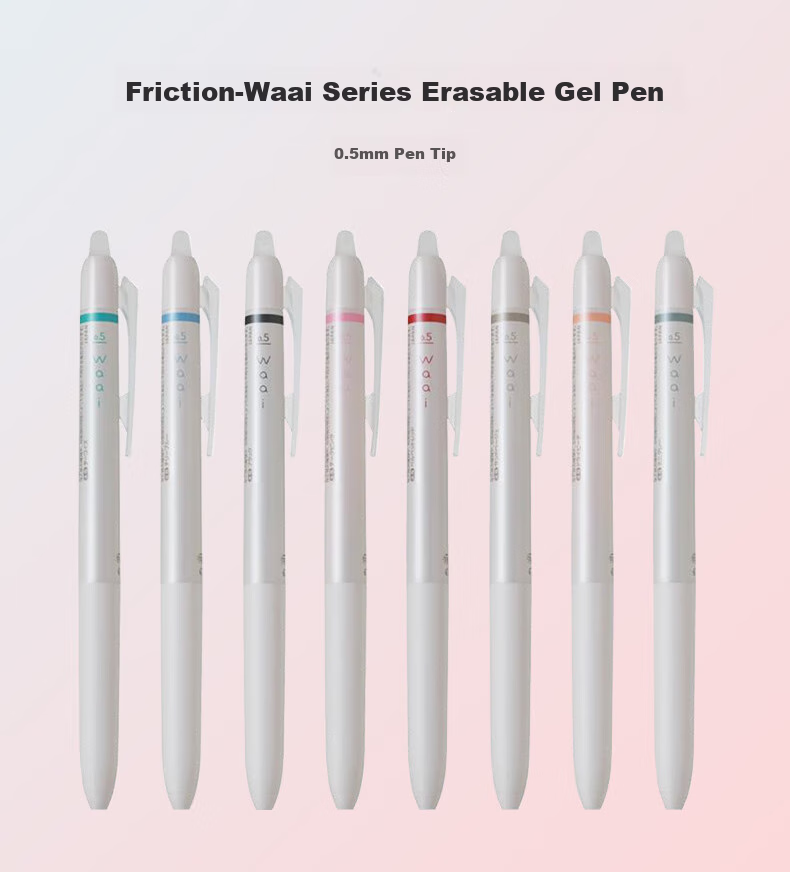 PILOT Erasable Gel Pen, Retractable Refill, Stylish Signature Pen, Ink Pen with Replaceable Refills, Waai Series LFBKRF12EF-MNGY 0.5 Mini Gray 10