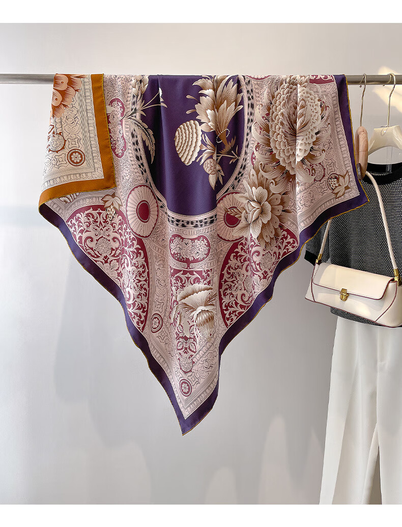 Hangsilu 22 Micron Silk Scarf for Women, Iro Silk Shawl, Birthday Gift for Mom And Elders, High-End Mid-Autumn Festival Present 19