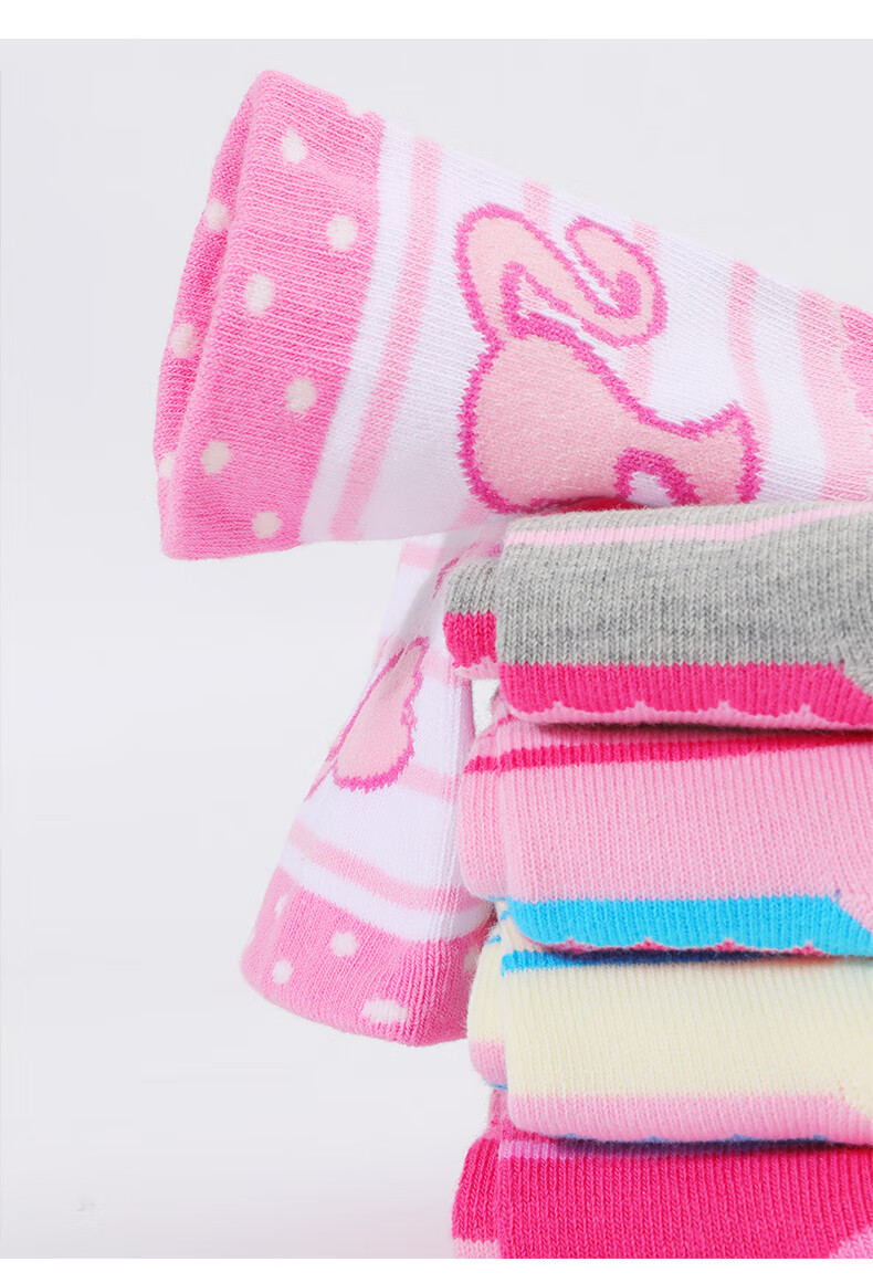Barbie Children's Socks, Girls' Cotton Socks for Spring And Autumn, Short Socks, Mid-Calf Socks for Girls, Socks for Older Children And Students, 5 Pairs Set 12
