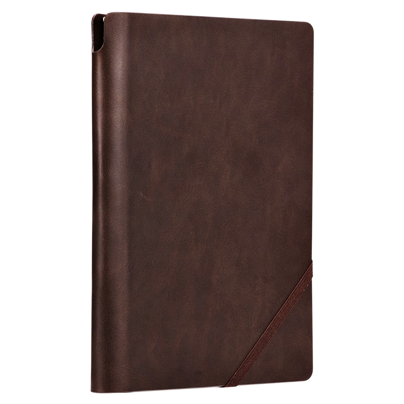 Deli 25K/120 Sheets Business Notebook New Year Gift Vintage Leather Cover Thick Journal Office Supplies Brown 22259