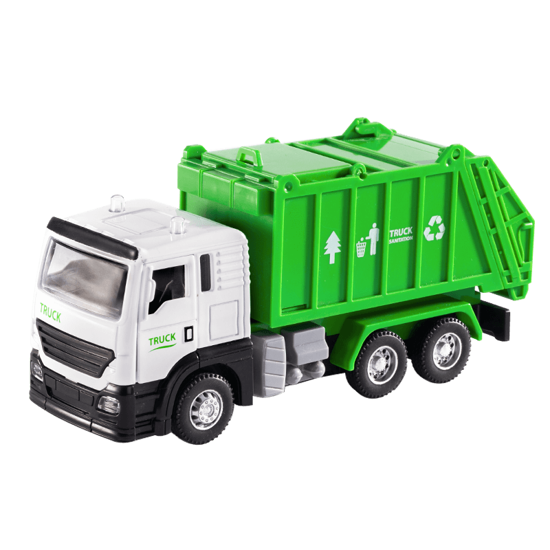 XST Children's Toy Car, Large Alloy Sanitation Garbage Truck, Boys' Realistic City Cleaning Inertia Car, Birthday Gift