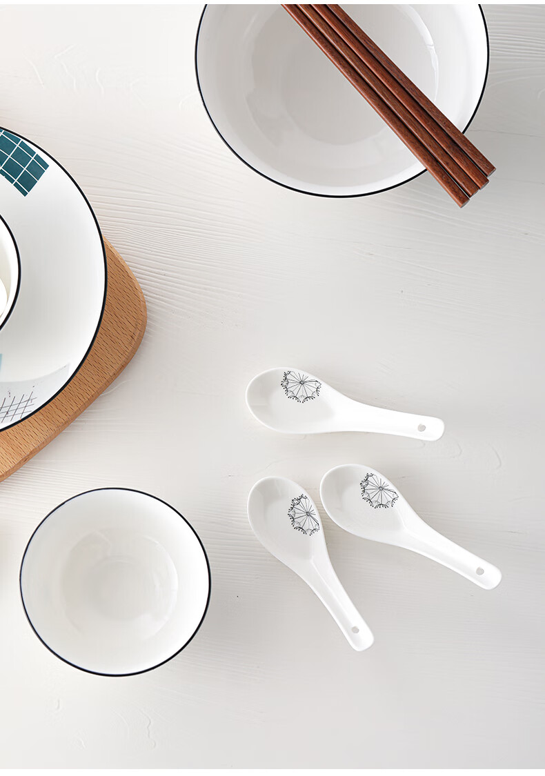 SUSHI CERAMICS Dandelion Series Small Soup Spoons Set of 10 1
