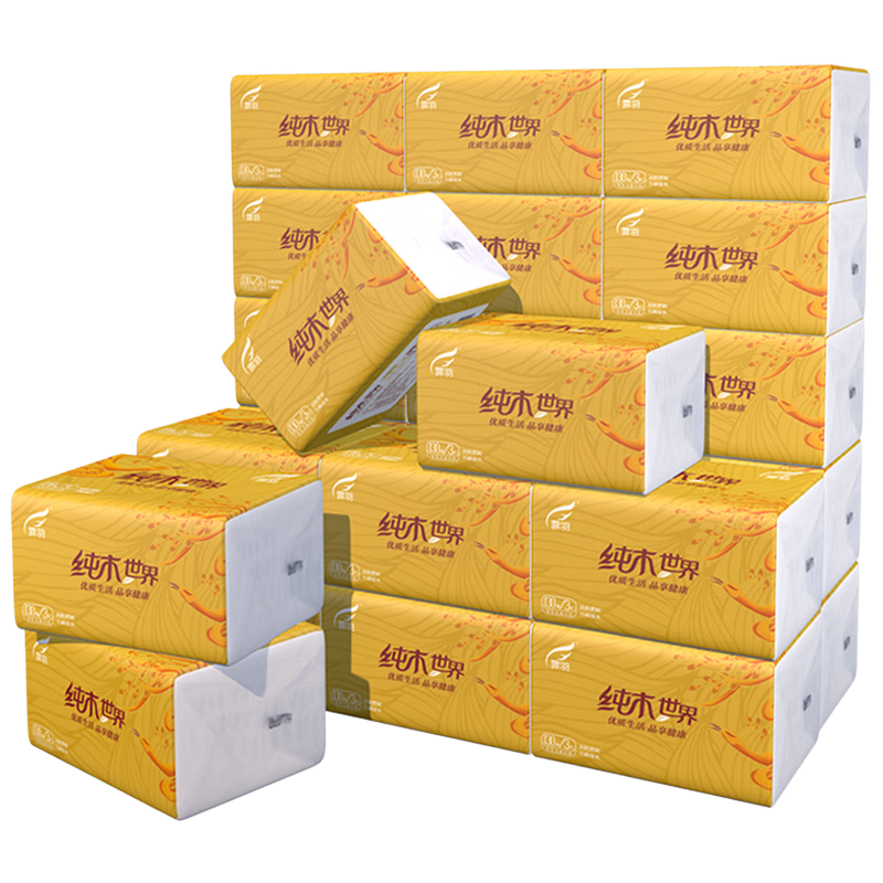 Feiyu Facial Tissues, Phoenix Series, 3-Ply 130 Sheets*24 Packs, Household Use, Napkins, Soft And Gentle on Skin, Whole Box