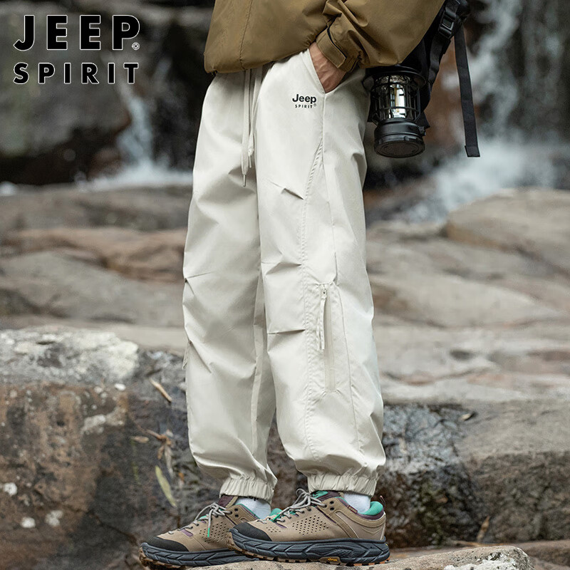 Мужские брюки JEEP SPIRIT, повседневные, осенние/зимние, свободного кроя, модные, с эластичными манжетами