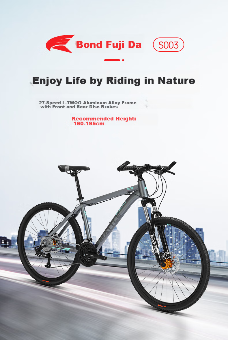 BATTLE Mountain Bike, 27-Speed, 26-Inch, Front And Rear Disc Brakes, for Men And Adults, Suitable for City And Off-Road Cycling 2
