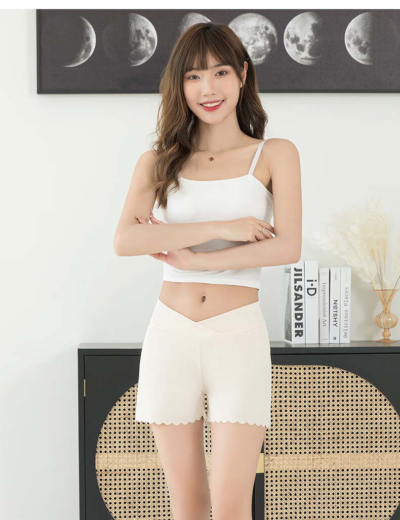 JOYNCLEON Maternity Safety Shorts Summer Thin Outerwear Anti-Exposure Shorts Skin Color XL jyk19713 14
