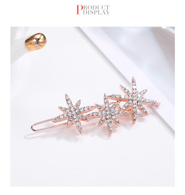 CHIMERA Octagram Flash Diamond Hair Clip, Small Hairpin for Women, Hair Accessory Side Clip, Bangs Clip, Gift for Girls on Mid-Autumn Festival 6