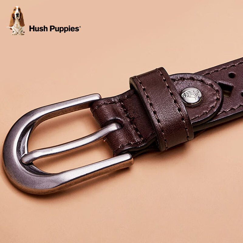Hush Puppies Women's Belt, Top-Grain Leather, Fashionable Hollow-Out Pin Buckle, Waistband, Birthday Gift for Girlfriend