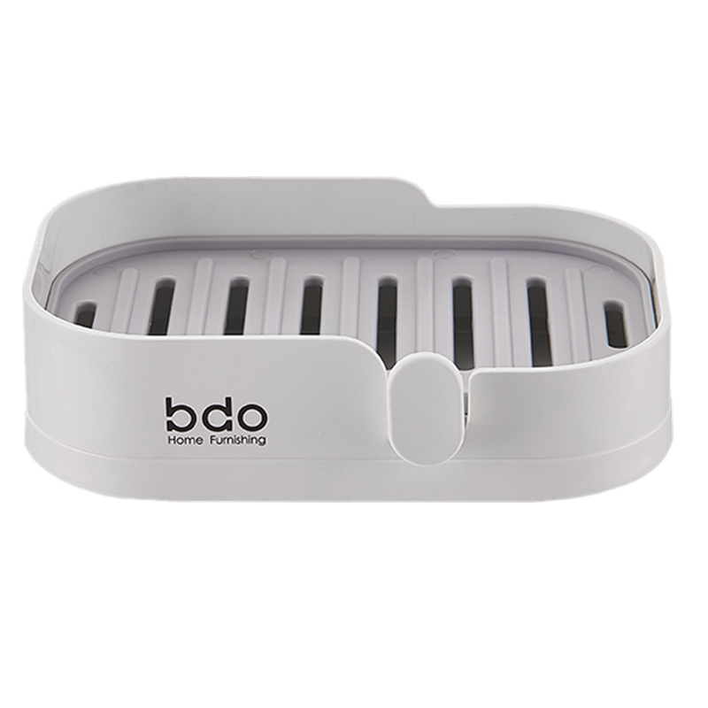 BDO No-Drill Soap Dish, Wall-Mountable Soap Rack, Draining Rack for Bathroom, Good Draining Effect, Adhesive And Secure, Suitable for Student Dormitories