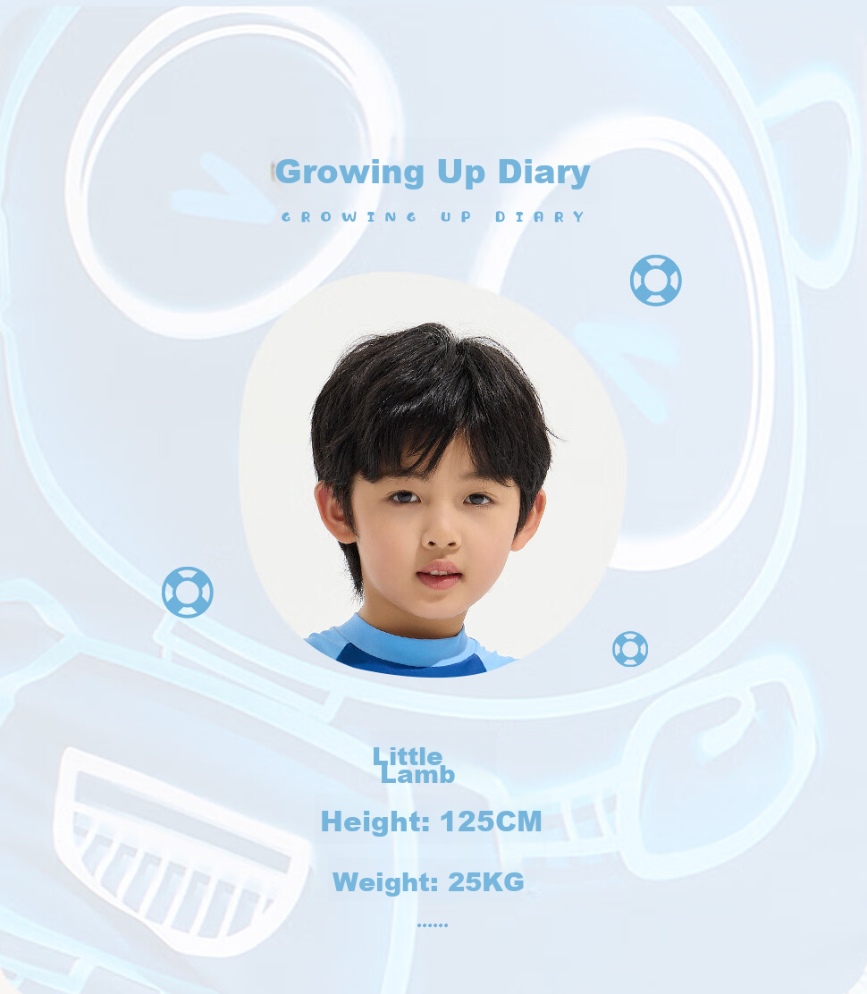 Li-Ning Children's Swimsuit, Boys' One-Piece Surfing Suit, Comfortable And Breathable, for Beach And Hot Springs, Swimwear 804, Blue, Size 140 3