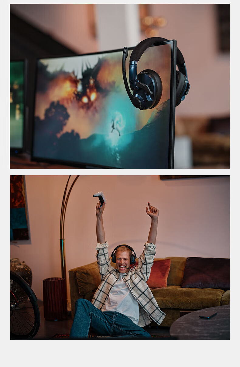 EPOS Sennheiser GSP370 Wireless Gaming Headset Over-Ear CS:GO PUBG Headphones 100H Battery Life 2.4G Low Latency 16