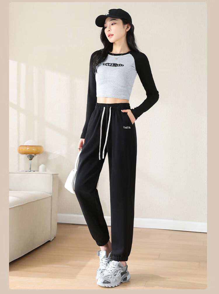 FitonTon Women's Sweatpants, Spring And Summer Style, Loose-Fitting Joggers, Cotton Trousers, Casual Pants for Outdoor Wear, Slimming Effect, Embroidered Sweatpants 16