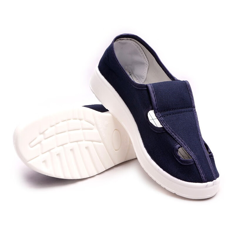 Houchuang Antistatic Work Shoes, Thickened Soft Sole Breathable Clean Room, Four-Hole Blue [PU Soft Sole], Size 40, Fast Delivery from Beijing Warehouse