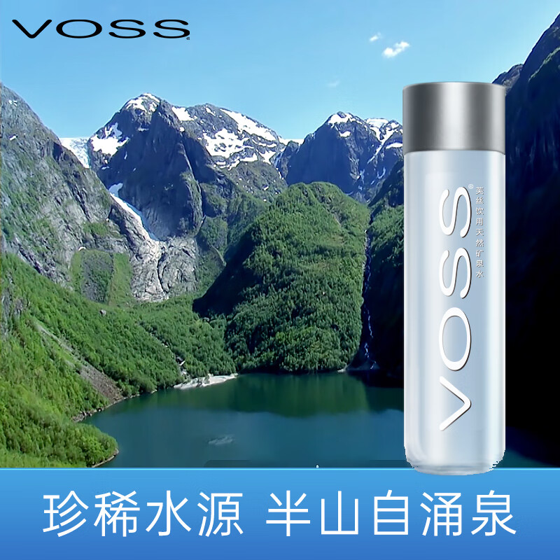芙丝（VOSS）饮用天然矿泉水 500ml*24瓶(塑料瓶) 含锶低钠弱碱 运动健身