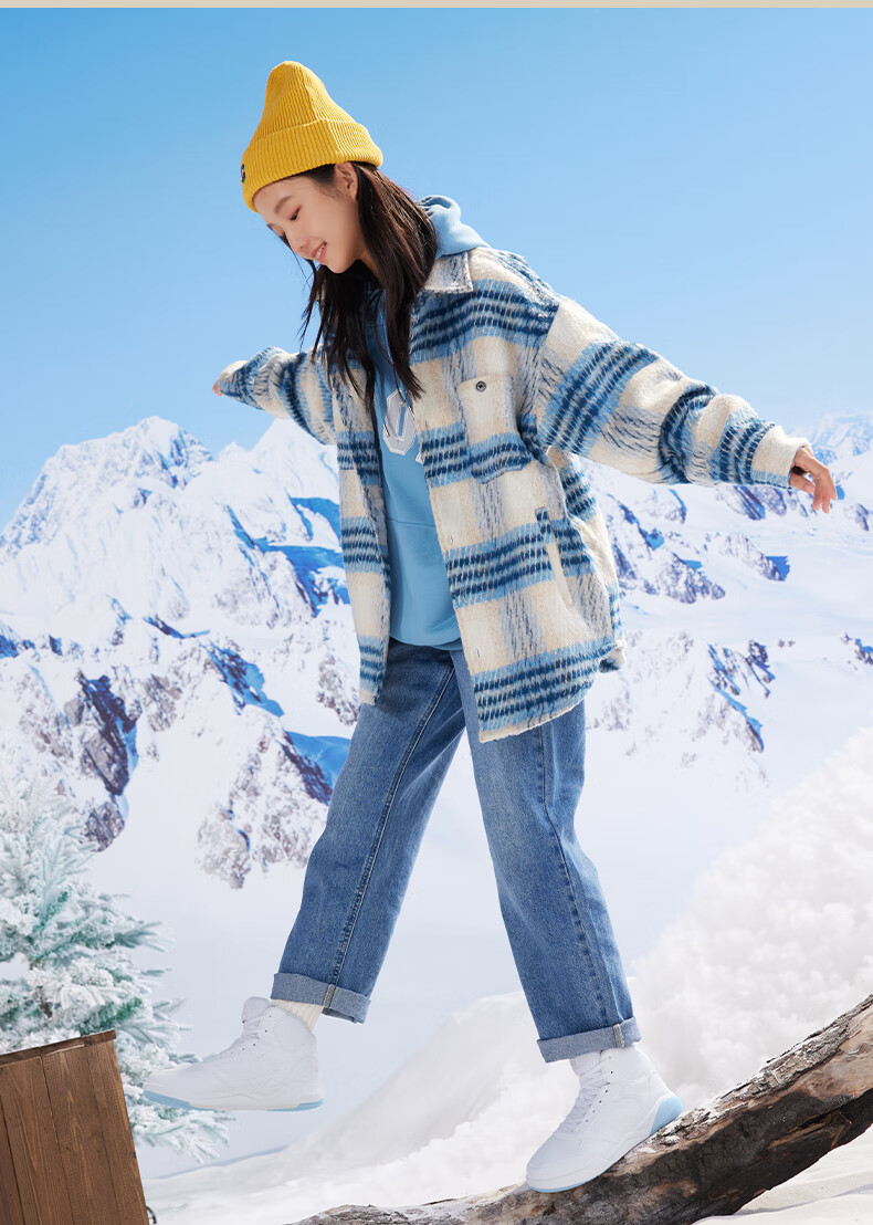 361° Women's Sports Shoes, Autumn And Winter High-Top Warm Fleece-Lined Heightening Casual Sneakers, Style 682146606A-1 15