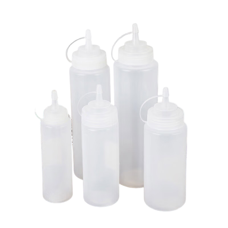 Baijie Squeeze Bottle Set of 2 - Kitchen Condiment Bottles for Tomato Salad, Sauce, Barbecue Oil And Seasoning