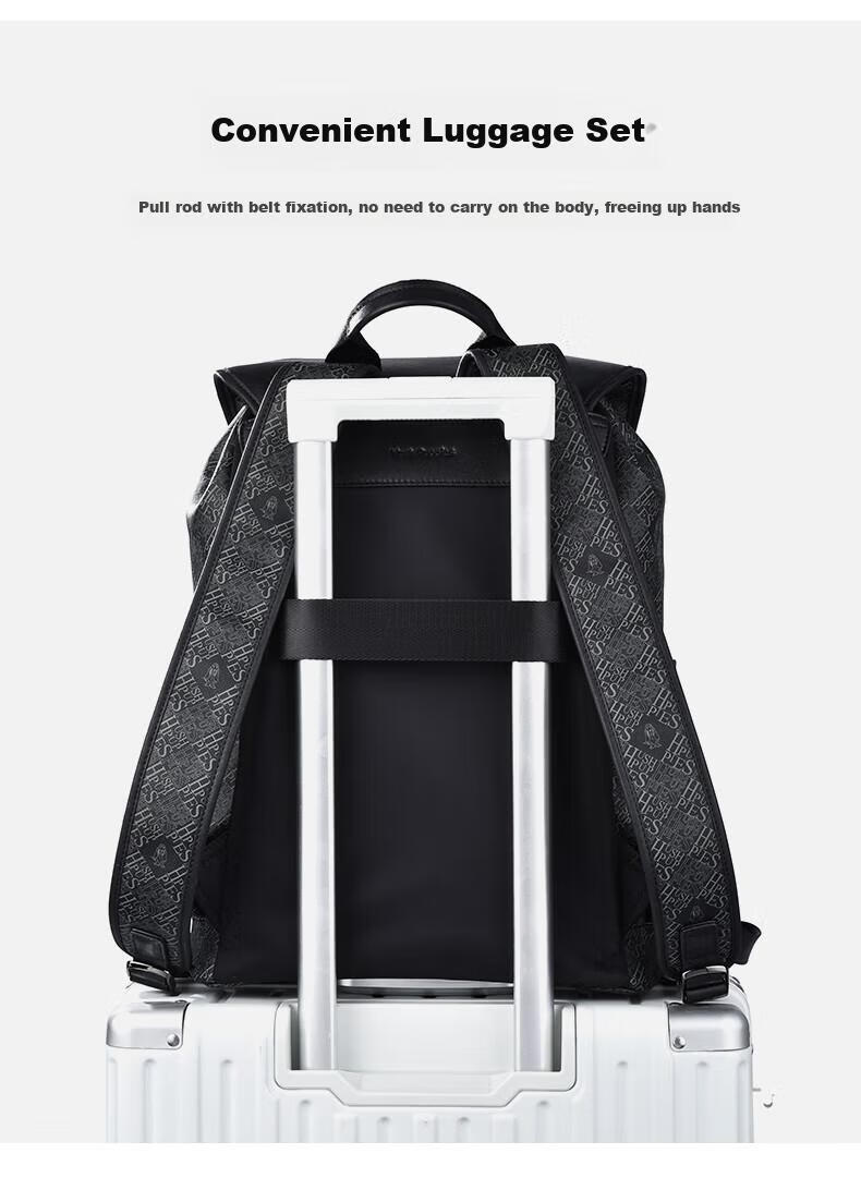 Hush Puppies Men's Backpack, Printed Simple Business Style, Large Capacity 15.6-Inch Laptop Bag, Birthday Gift 9