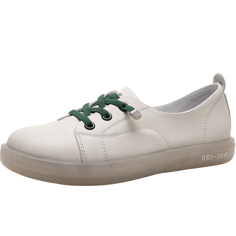 Goldlion Women's Slip-On Casual Soft-Soled Flats, Flat White Sneakers for Women, 668130071, Gray, Size 38
