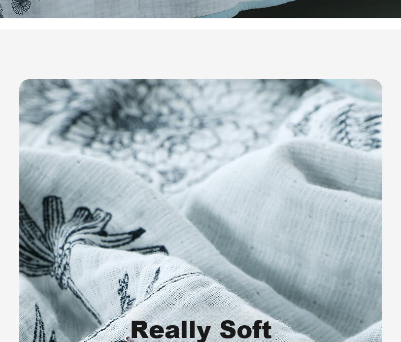 KING SHORE Class A Pure Cotton Three-Layer Undyed Gauze Towel Blanket, Washable Air Conditioning Quilt, Multifunctional Nap Blanket, One Piece 8