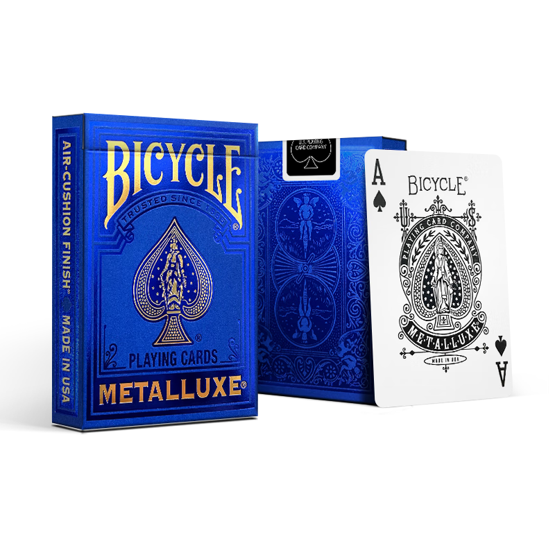 BICYCLE Playing Cards, High-End Luxury Gold-Stamped Cards, Gold Series, Sapphire Blue, 1 Deck