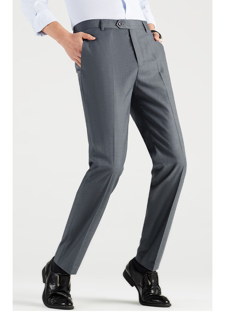 ROMON [Wrinkle-Resistant And No-Iron] Lightweight Dress Pants for Men, Casual Business Straight-Leg Trousers for Young And Middle-Aged Men, Dad's Long Pants 8