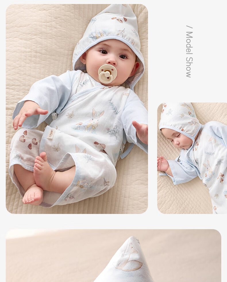 Shiyuejiejing Baby Summer Thin Gauze Romper, Unisex Infant Onesie Bodysuit 30
